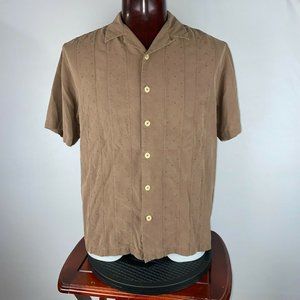 Nat Nast Mens L American Fit Silk Button Down